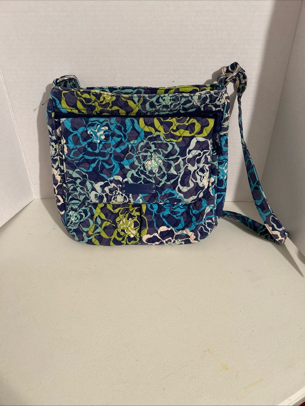 Vera Bradley Quilted Floral Crossbody in Navy, Teal & Lime